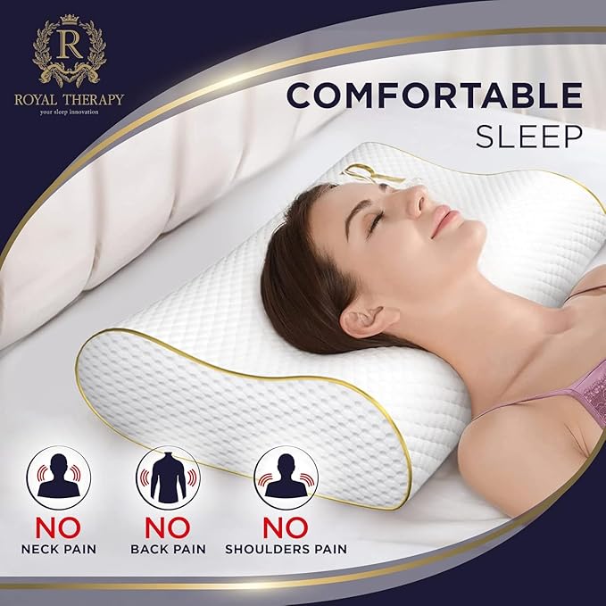 Cervical Memory Foam Pillow-(2 Pack) 4-Layer Adjustable King Size Contour Design for Side Sleepers, Neck Support & Pain Relief, Orthopedic, CertiPUR-US Certified