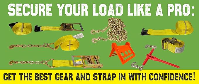 8 Pack Ratchet Strap 2" x 16' E Track Heavy-Duty Cargo Tie Downs 4400LBS