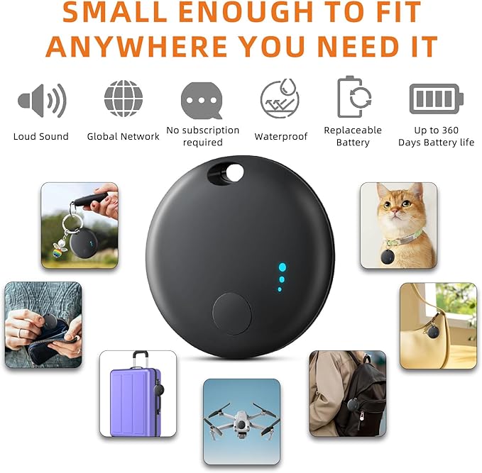 Air Tags for Android, Bluetooth Smart Tags for Android, Luggage Tracker Works with Google Find My Device App, Key Finders Item Locator for Keys, Wallets, Suitcases, Replaceable Battery, 4 Pack