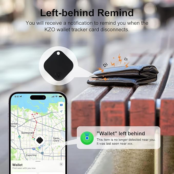 Bluetooth Tracker Smart Tag 4 Pack, Work with Apple Find My (iOS Only, Not for Android), Loud Sound, Item Finder for Keys, Backpack, Suitcase, Wallet, Luggage, Black