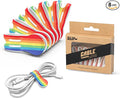 Kanemc 8 Pack Magnet Clips Cord Organizer, Rainbow Colored Reusable Cable Ties Silicone Wire Winder Straps For Travel Charging Cell Phone Cords Storage Whiteboard Markers Refrigerator Magnet