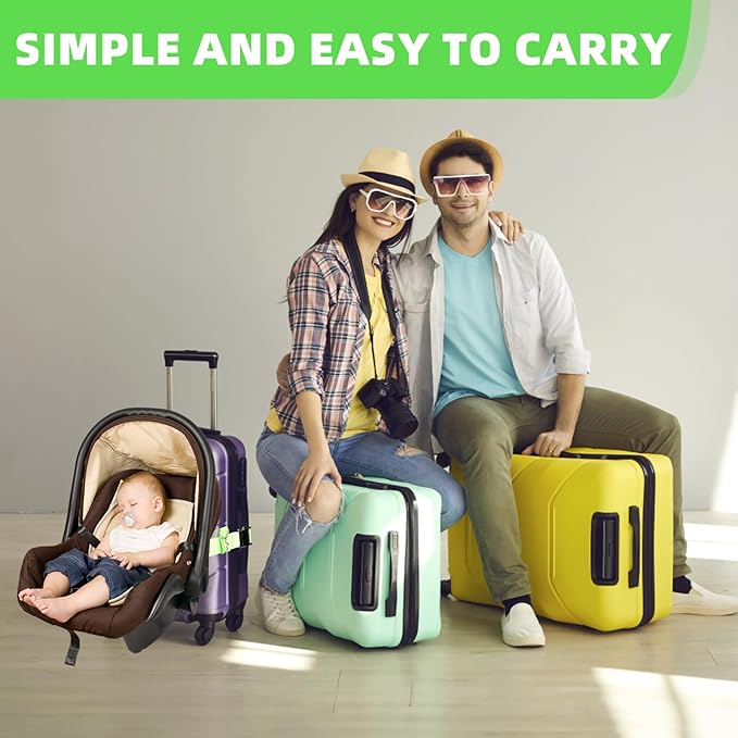 Car Seat Travel Belt to Suitcase,Car Seat Travel Strap to Convert Kid Car Seat and Carry-on Luggage into an Airport Car Seat Stroller,Safe Travel Solution for Transport