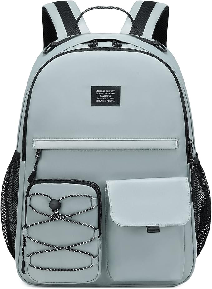 Lohol Fashion Backpack with Anti Theft Pocket, Water Resistant Travel Daypack for Teen Girls & Boys (Smoky Grey)