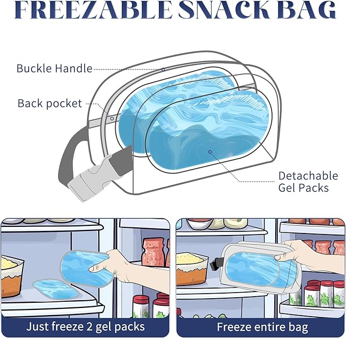 Cerbonny Small Cooler Bag Freezable Lunch Bag for Work School Travel, Leak-proof Insulated Eco-friendly Lunch Bag, 2.5L, Flag