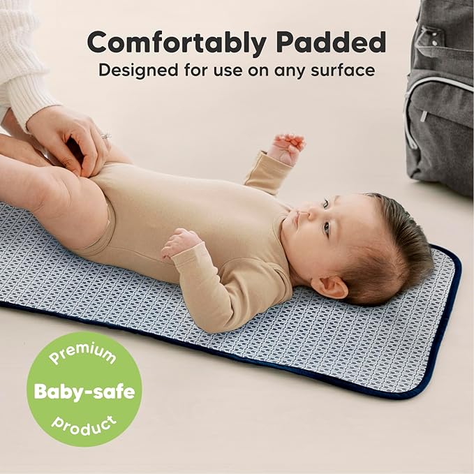 KeaBabies Portable Diaper Changing Pad, Easy Wipe Clean - Foldable Waterproof Baby Changing Mat for Diaper Bag, Compact, Lightweight, 25x13 Baby Changer Travel Essential, Machine Washable (Planets)