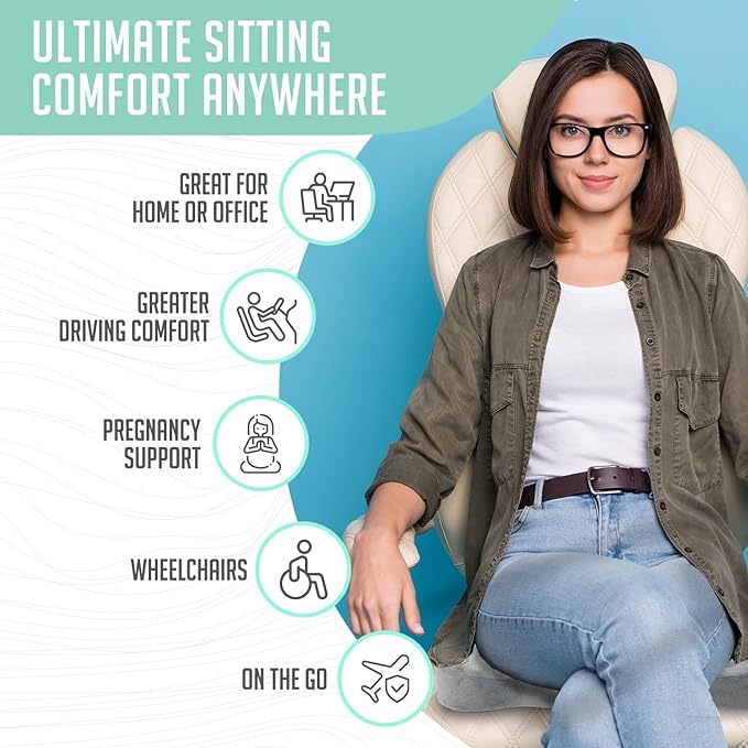 Premium Foldable Piriformis Cushion - Piriformis Pain and Sciatic Pain Relief Cushion - for Home & Office Use, Perfect for Travel or Driving - Piriformis Cushion
