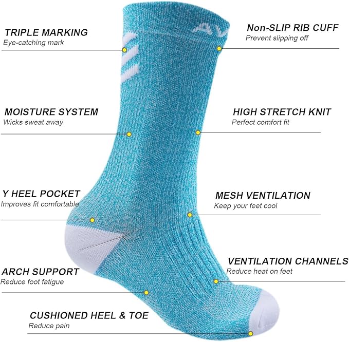 DOVAVA Dri-tech Compression Crew Socks (4/6 Pairs), Comfort Boost Circulation