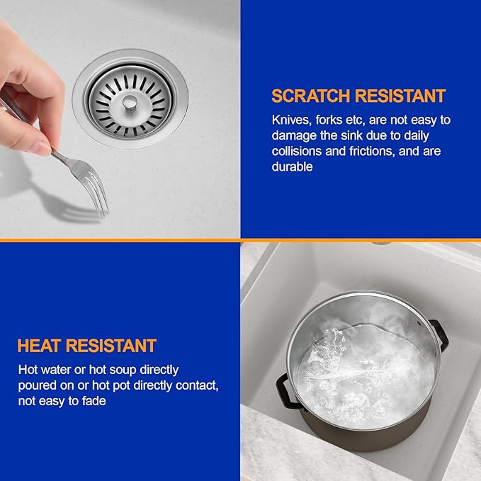 Dcolora 18 Inch Wet Bar Sink Granite Composite White Undermount Small Kitchen Sink Single Bowl With Workstation #DC-GU0001WS