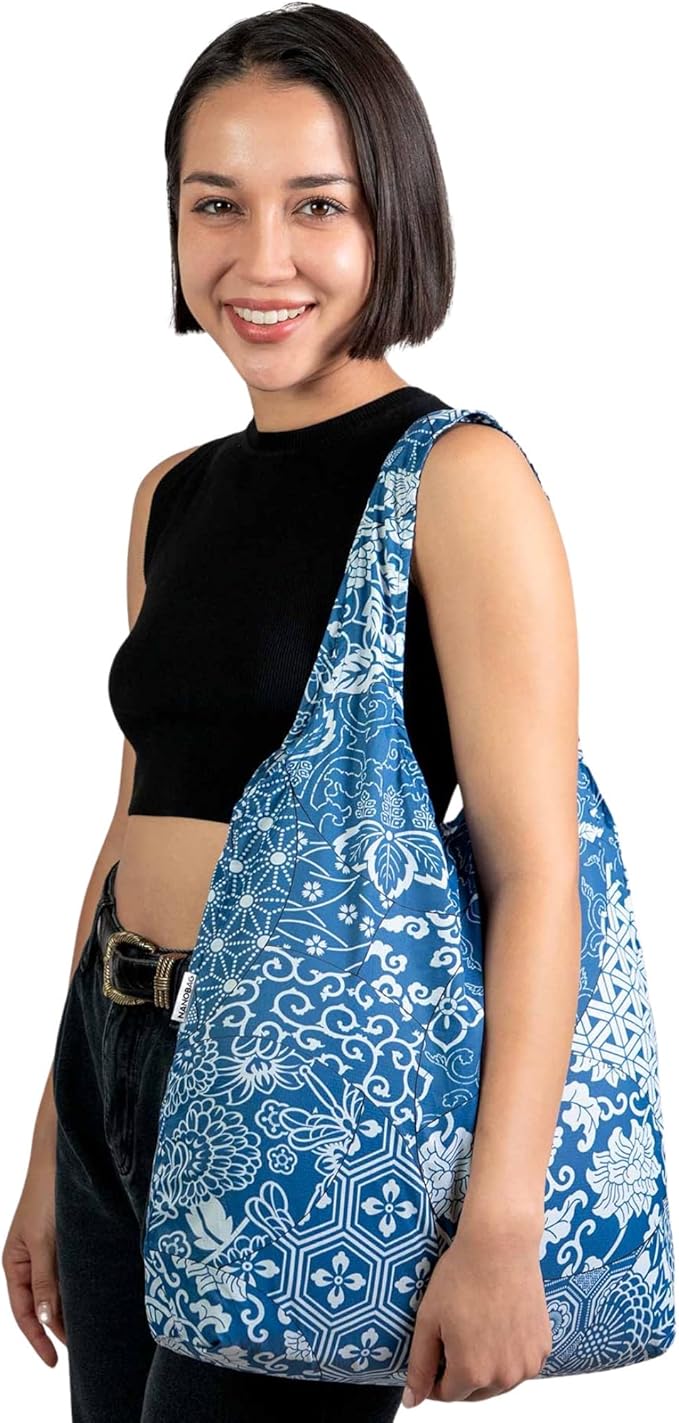 Nanobag Ultra-Lightweight Foldable Tote for Women & Men, Reusable Grocery & Travel Bag, Packable Collapsible Compact Market Essential (Standard Porcelain)