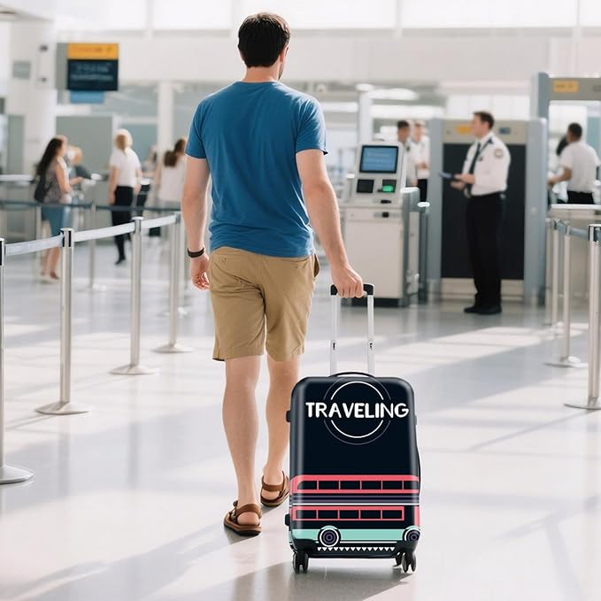 WUJIAONIAO Travel Luggage Cover Baggage Suitcase Cover Protector Skins 18-32 Inch (TRAVELING, S (for 18-20 inch luggage))