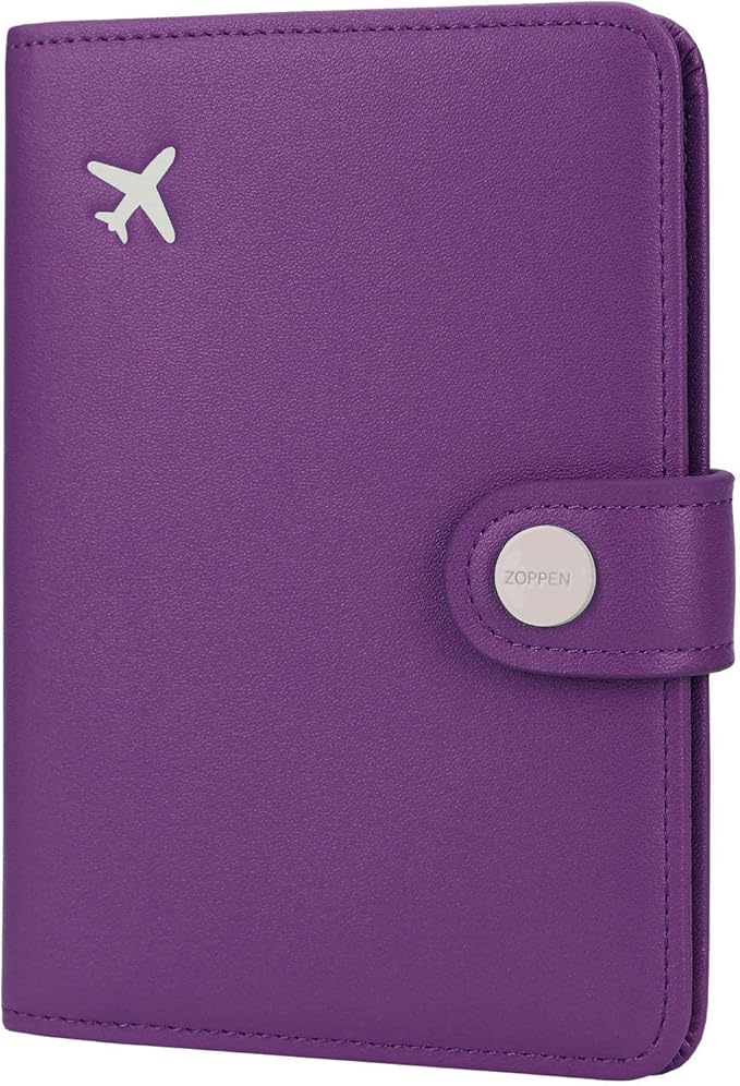 ZOPPEN Passport Holder Women, Passport Cover Travel Wallet Rfid Blocking Passport Wallet Cover Case Travel Essentials Document Organizer, Lilac Purple