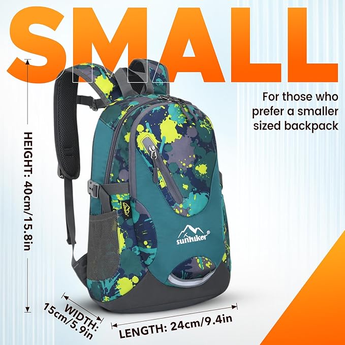 sunhiker Small Cycling Hiking Backpack Water Resistant Travel Backpack Lightweight Daypack M0714 （20-25L）-Colorful Micai