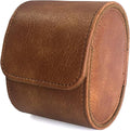 Longjet Watch Roll Travel Case for Men Portable Watches Organizer Box with Removable Velvet Pillow Holder (1 Slot Brown)
