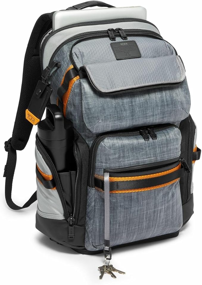 TUMI - Alpha Bravo Nomadic Backpack - Men's Durable Carry On Bag - 18.8" X 15.0" X 9.0" - Fits up to 15" Laptop - Steel
