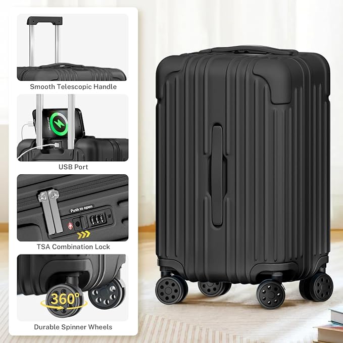Krute Luggage 28 Inch Suitcase with Wheels PC+ABS Large Hardside Suitcases TSA Lock Checked Luggage