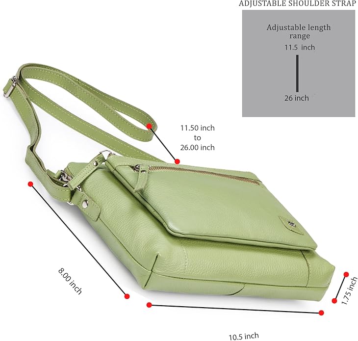 Wise Owl Accessories Small Soft Pebbled Real Leather Crossbody Handbags Purses Sling Crossover Shoulder Bag