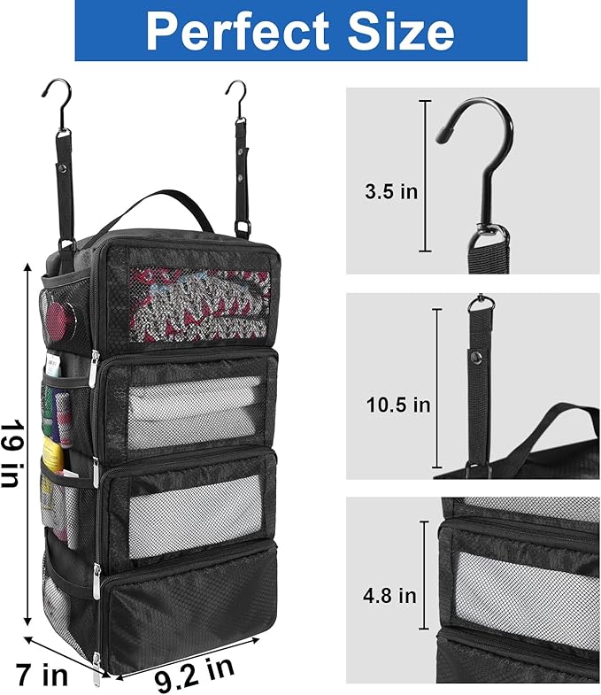 Suitcase Organizer, Travel Luggage Organizer Portable Hanging Travel Shelves Collapsible Hanging Packing Cubes for Carry on Suitcase