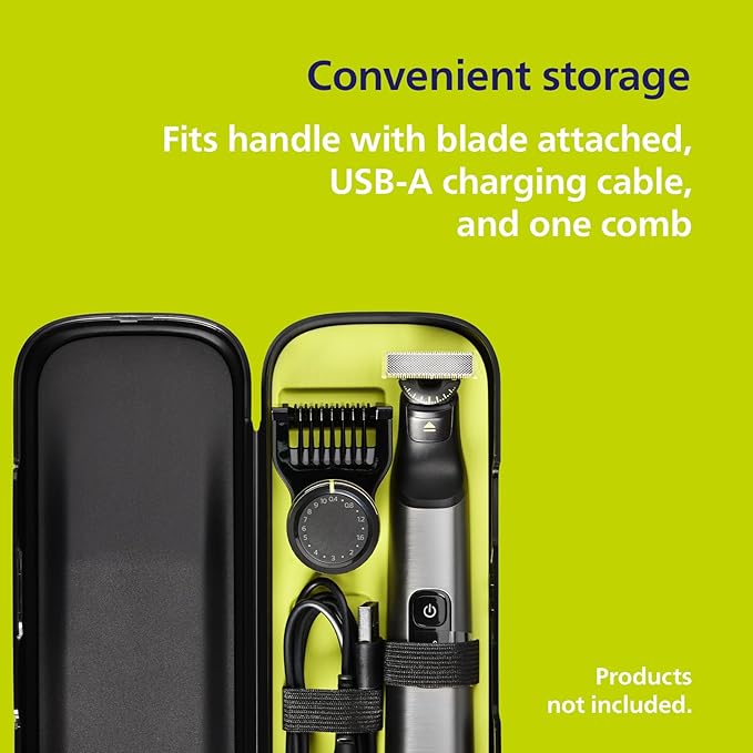 Philips Norelco OneBlade Face+Body Travel Kit Bundle - Philips Norelco OneBlade 360 Face+Body Hybrid Electric Trimmer and Shaver, QP2834/70 + Travel Case. QP401/90