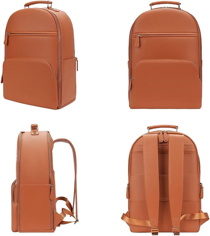 Camera Backpack Classic PU Leather for DSLR, Professional Camera Bag for Photographers with 15 Inch Laptop Compartment Large 20L
