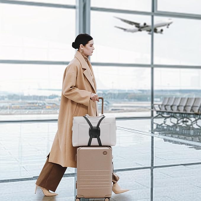 Luggage Bungee Strap - Adjustable Elastic Luggage Straps with Buckle for Attaching Roller Bags, Black Strap for Suitcases Handle Carry On Add Bag, Backpack, Purse, Rolling Bag, Handbag