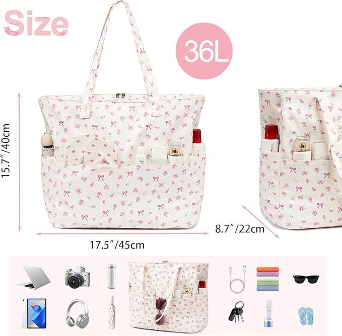 Beach Pool Bags Tote for Women Ladies Large Gym Tote Carry On Bag With Wet Compartment for Weekender Travel Waterproof