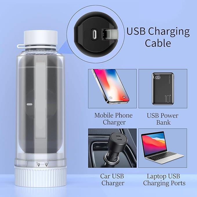 Portable Bidet for Travel, VITCOCO Rechargeable Electric Travel Bidet Sprayer with Adaptor, Waterproof High Pressure Handheld Bidet for Women Men Baby Cleaning