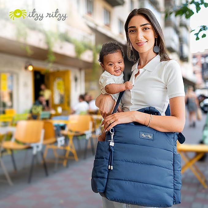 Itzy Ritzy Dream Convertible Diaper Bag Tote Backpack - Baby Diaper Bag with 14 Pockets, Changing Pad (Sapphire Starlight)