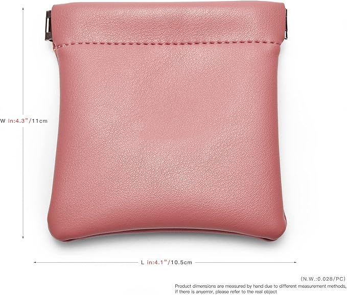 PU Leather Jewelry Travel Bag Leather Jewelry Pouch Christmas,Wedding Party Favor Gift Bag (L, Pink)