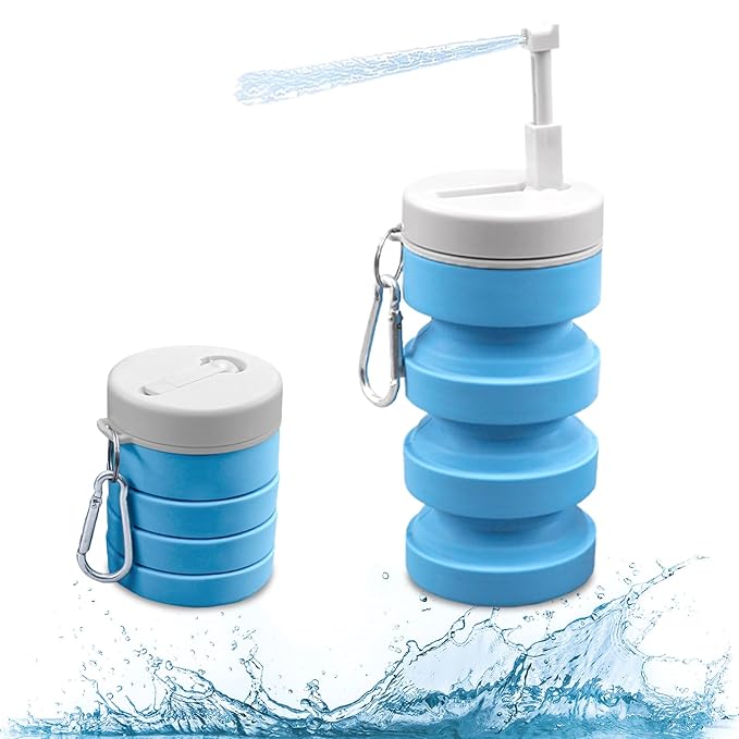 Collapsible Handheld Bidet Portable With Retractable and Angle-Adjustable Nozzle,Hook,300ML,Silicone Peri Bottle For Personal Hygiene Cleaning,Outdoors Camping & Travel,Bidet Sprayer for Women Men 1Pc