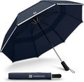 Weatherman - Premium Collapsible Small Travel Umbrella - Windproof, Resists Up to 55 MPH Winds - Compact, Portable, Easy Auto Open with Strong Fiberglass Frame - Folding Umbrella for Rain and Wind (Steel Blue)