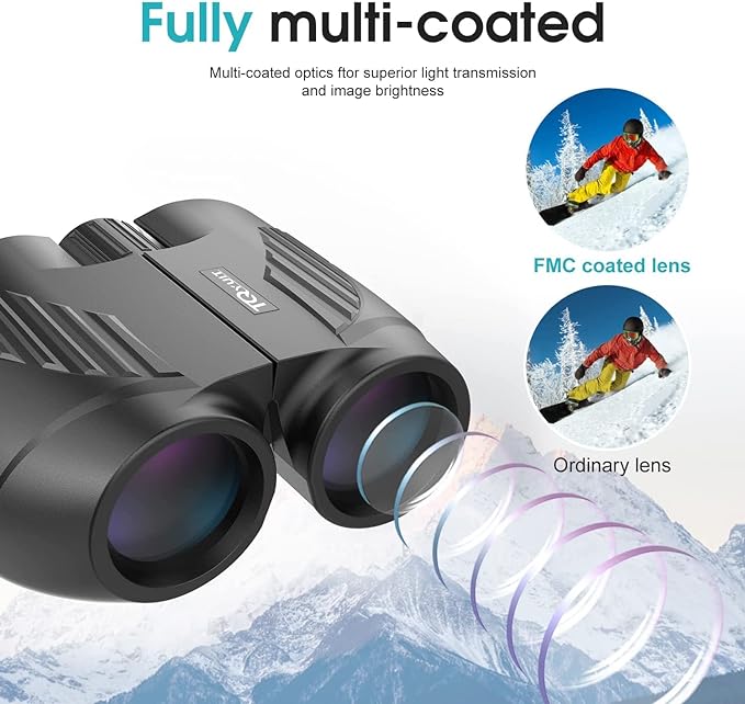 20x25 Binoculars for Adults and Kids, High Power Easy Focus Compact Binoculars with Low Light Vision for Bird Watching and Travel