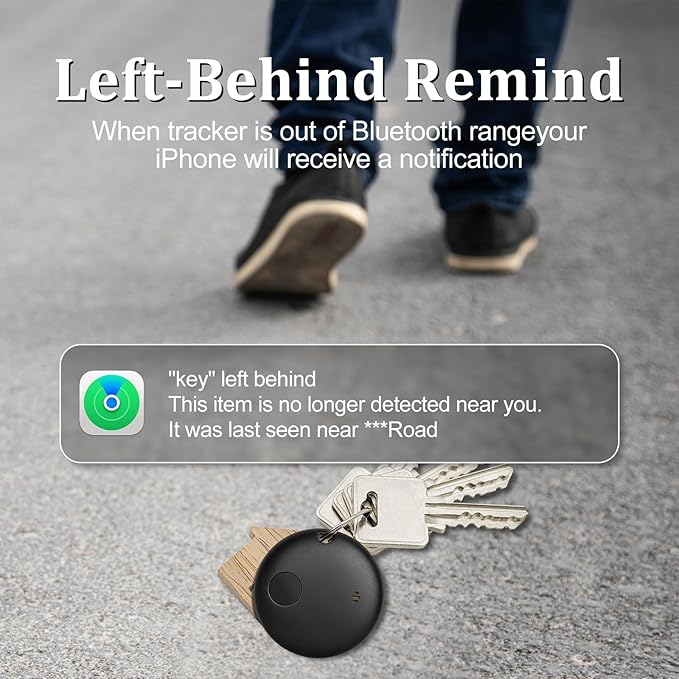 Geevon Smart Tag-2 Pack Bluetooth Tracker Work with Apple Find My (iOS Only).Item Finder for Keys, Wallet,Backpack, Luggage (2P Black)