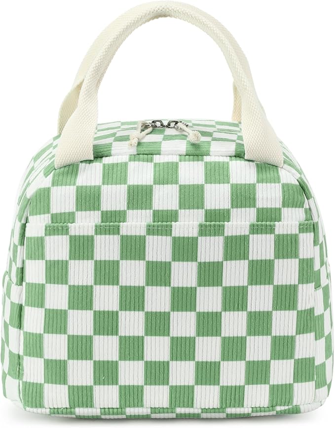 Bluboon Lunch Bag for Women Men Cute Corduroy Lunch Tote Bags Reusable Insulated Lunch Box Large Capacity Reusable Insulated Cooler for Work Picnic or Travel