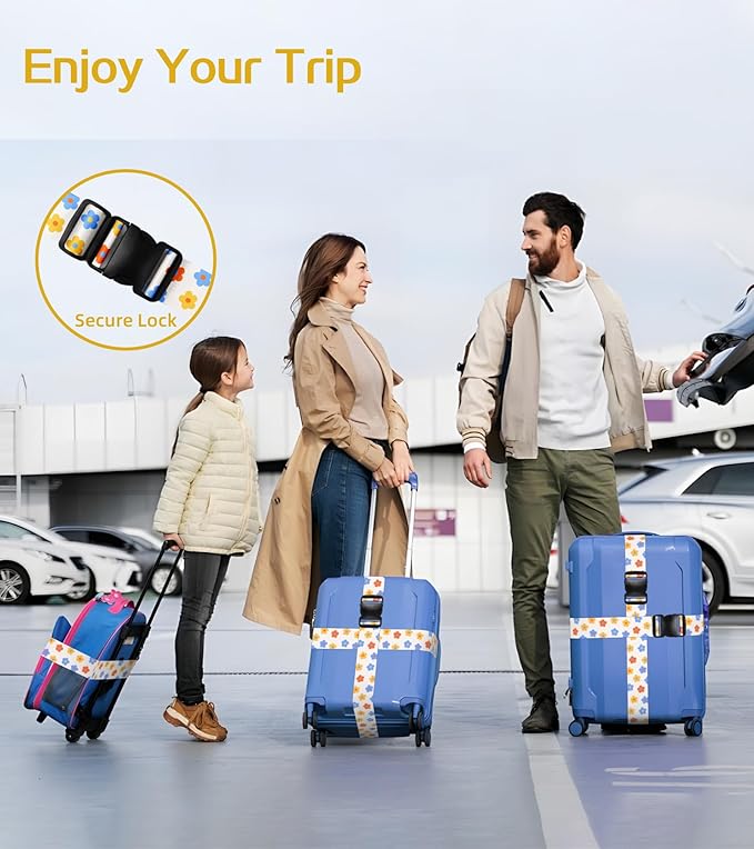 Luggage Straps for Suitcases Travel Belt Luggage Band Heavy Duty Traveling Luggage Identifier Cute Women Girls Unique Accesory,