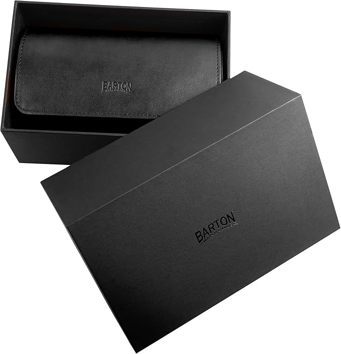 Barton Watch Bands BARTON Watch Roll - Black Recycled Leather Travel Case & Band Storage 2