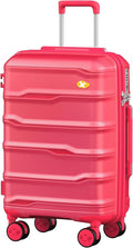 Carry On Luggage 22x14x9 Airline Approved, Hard Shell Suitcase with Spinner Wheels, PP Lightweight Luggages with TSA Lock, Carry-On Suitcases 20 Inch, Red