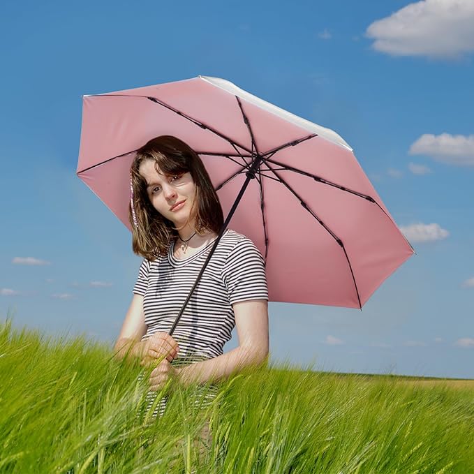 G4Free UPF 50+ UV Protection Large Travel Umbrella 42/46 Inch Auto Open Close Windproof Sun Blocking Umbrella