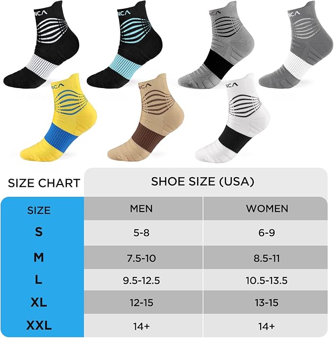 NEENCA Professional Compression Socks, Medical Athletic Ankle Socks for Injury Recovery & Pain Relief, Sports Protection, Circulation —1 Pair, 20-30 mmhg