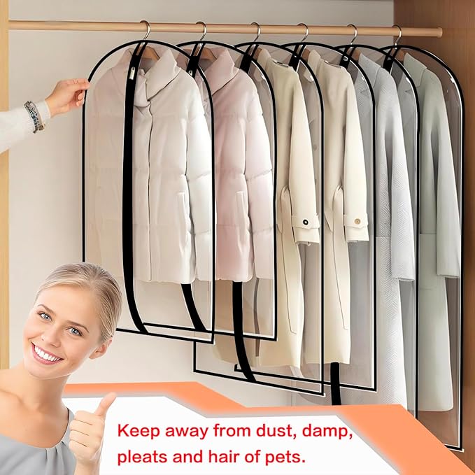 Garment Bags for Hanging Clothes Travel (set of 12) Clothing Suit Bags for Closet Storage Wedding Dress Garment Bag with Zipper Gown Garment Bag for Long Dresses