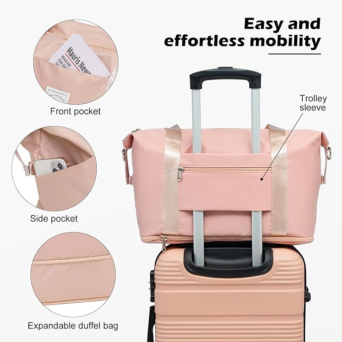 LONG VACATION 6 Piece ABS+PC Hardshell Luggage Set with Spinner Wheels, Lightweight suitcase set with TSA Lock & YKK Zipper