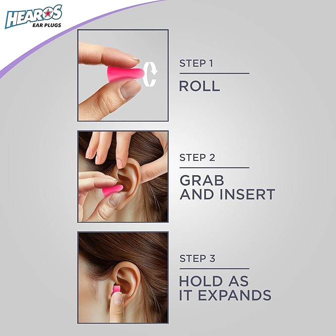 Hearos Sleep Pretty Tonight Foam Ear Plugs, Hearing Protection, 32 NRR, 12 Pair,Purple,5803