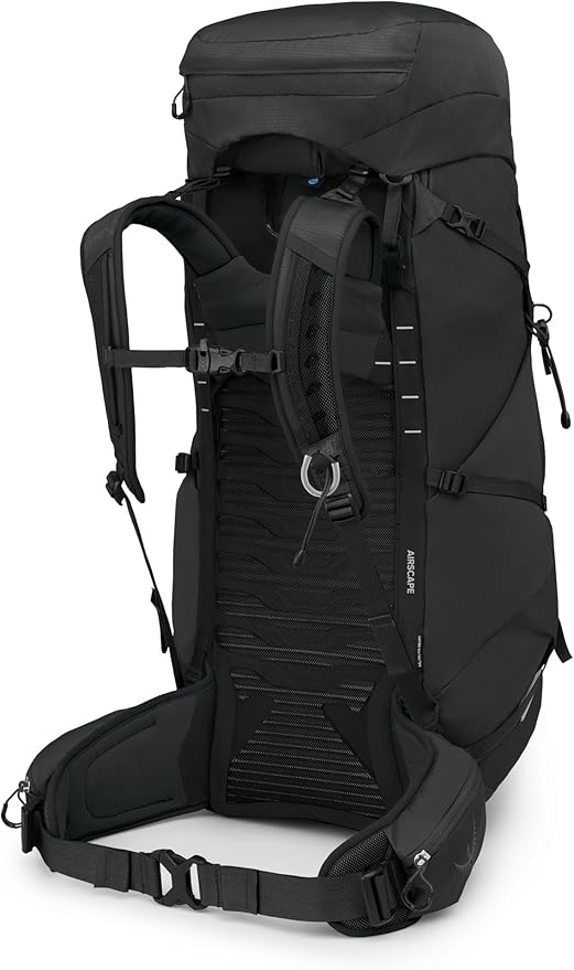 Osprey Talon 44L Men's Lightweight Hiking Backpack with Hipbelt, Black/Coal Grey, L/XL