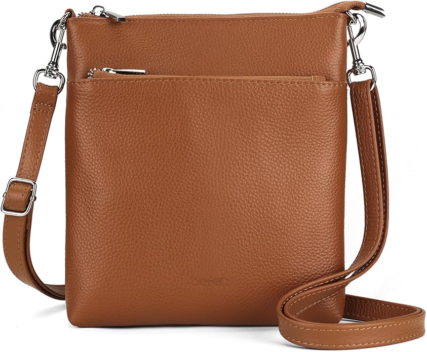 befen Genuine Leather Small Crossbody Purses for Women Travel Cross Body Bags Lightweight with Adjustable Shoulder Strap