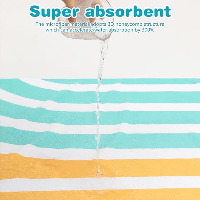 PY SUPER MODE Beach Towel - 75 x 35 inches Quick Dry Microfiber Beach Towels Oversized, Lightweight Soft and Absorbent Bath Towel Suitable for Swimming Camping for Adults
