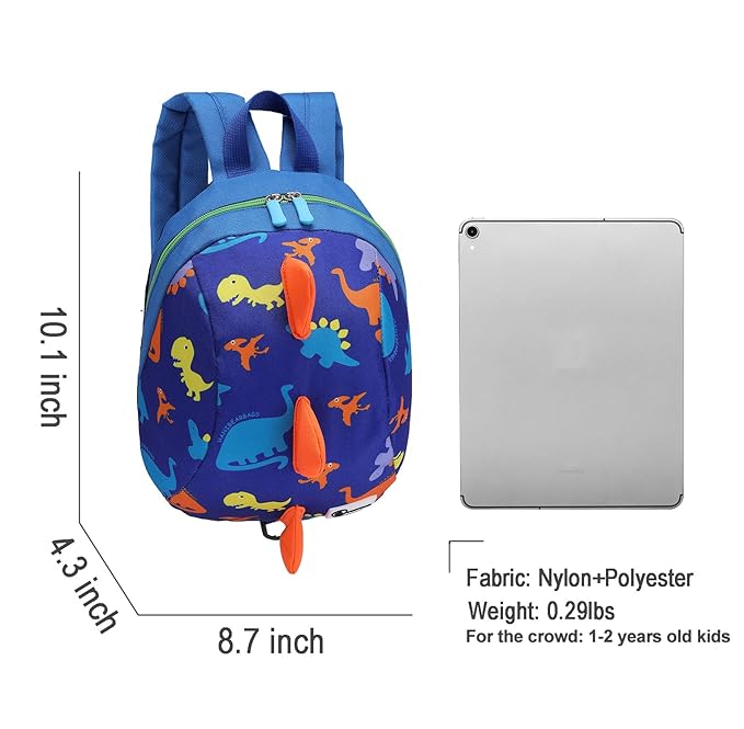 DB Toddler Mini Dinosaur Backpack with Child Leash, Anti Lost Wrist Link for Kids, Safety Harness Back Pack for Baby Boy Girl