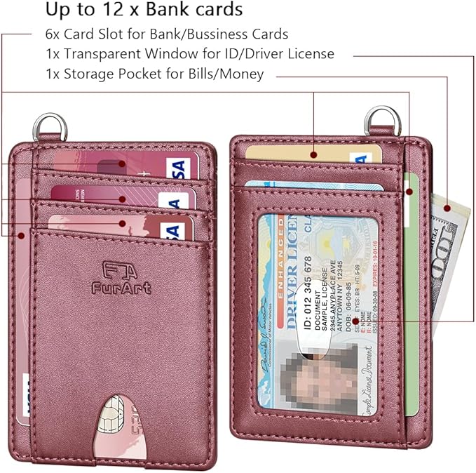FurArt Slim Minimalist Wallet, Front Pocket Wallets, RFID Blocking, Credit Card Holder for Men & Women
