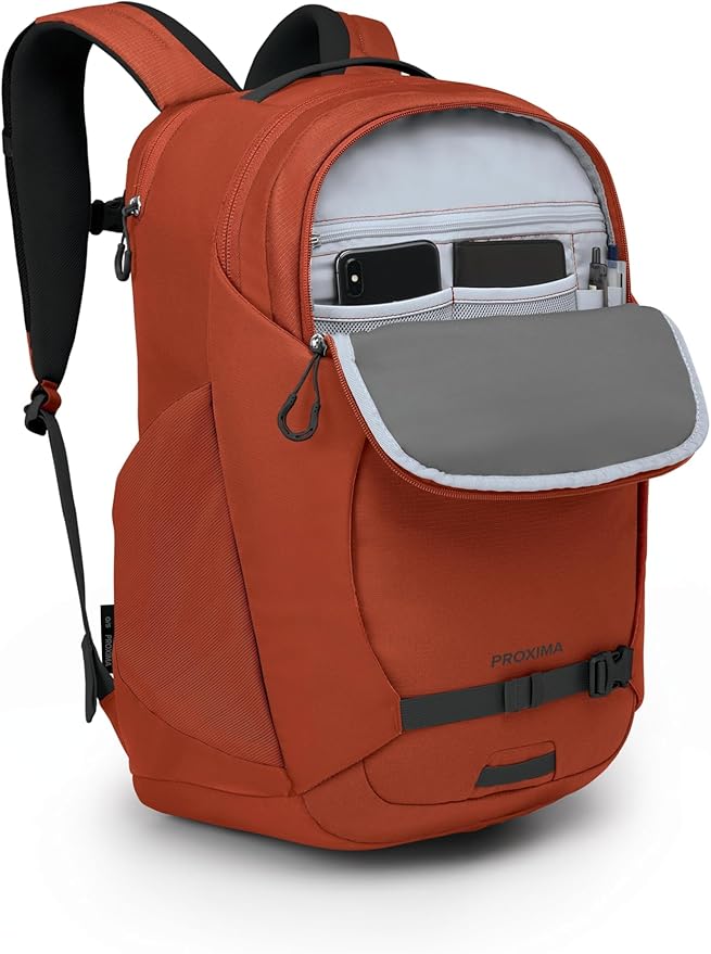 Osprey Proxima 30L Campus Laptop Backpack - Organized Everyday Pack with Tech Storage, Water Bottle Pockets, and Comfortable Carry - Perfect for School, Commuting, and Travel, Firestarter Orange