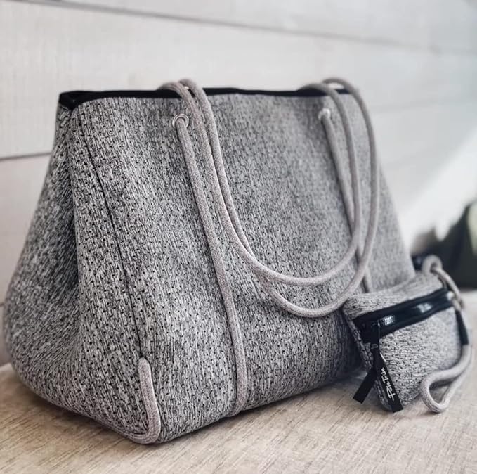 Pole Tribe Neoprene Tote - Large Beach, Gym, Travel Bag & Wallet, Water-Resistant, Durable, Lightweight, Sailor Rope Design