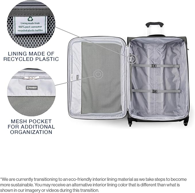 Travelpro Maxlite 5 Softside Expandable Checked Luggage with Spinner Wheels, Lightweight, 29-Inch — Shadow Grey