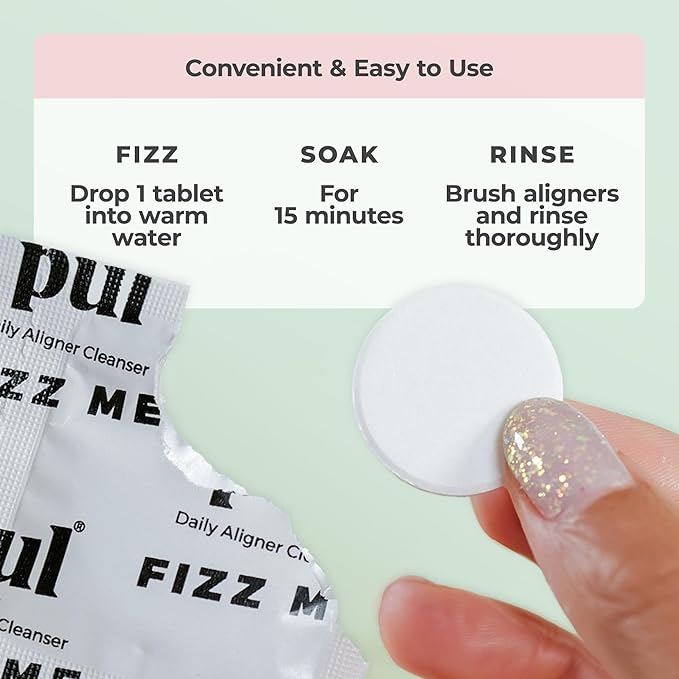PUL Aligner Cleaner Tablets (Pack of 30) – For Cleaning Invisalign, All Clear Aligners & Retainers – Removes Odor, Stains, Plaque – Cleans Dentures, Night & Mouth Guards, All Dental Removables